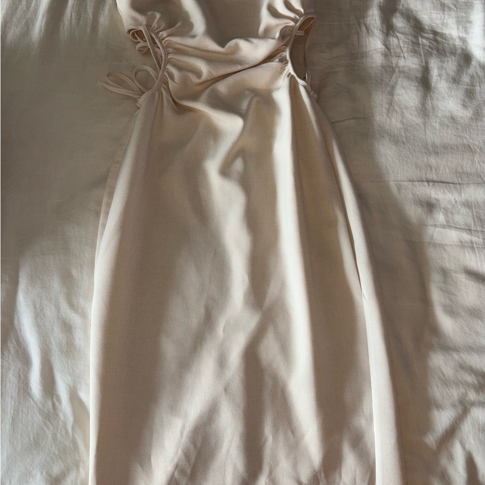 Zara Cream Cut-Out Midi Dress